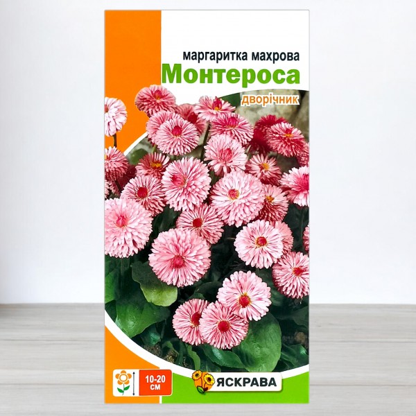 Насіння маргаритки махрової Монтероса рожева, 0,1г, ТМ Яскрава